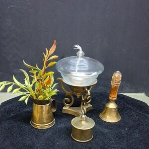 Vintage collection of brass treasures.